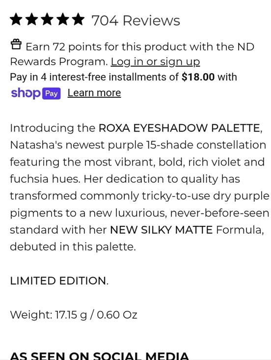NIB NATASHA DENONA ROXA EYESHADOW PALETTE - Picture 4 of 16